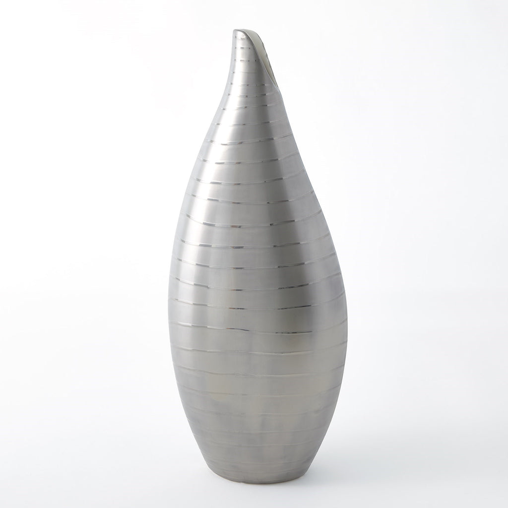 Platinum Stripe Vase-Lg | Global Views - 1938