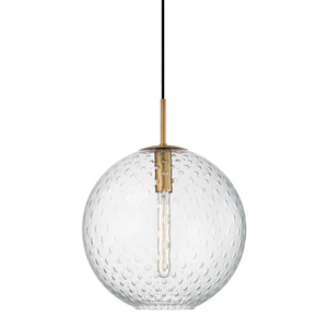 Hudson Valley Lighting 1 Light Pendant-Clear Glass - Aged Brass