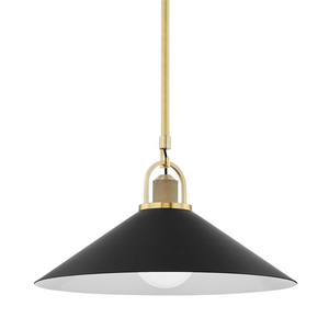 Hudson Valley Lighting 1 Light Large Pendant - Aged Brass/Black