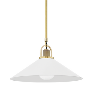 Hudson Valley Lighting 1 Light Large Pendant - Aged Brass/Soft Off White