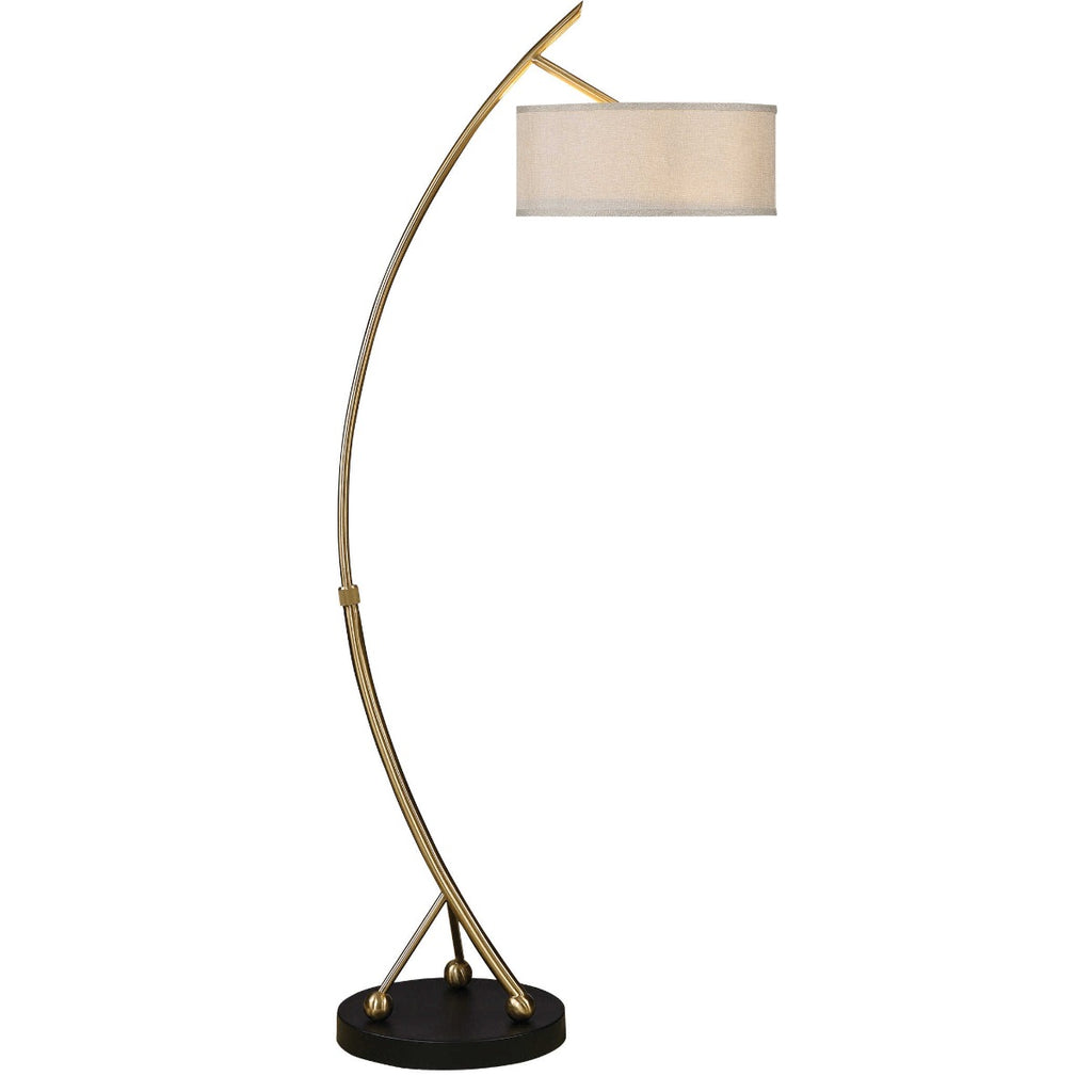 Uttermost Vardar Curved Brass Floor Lamp