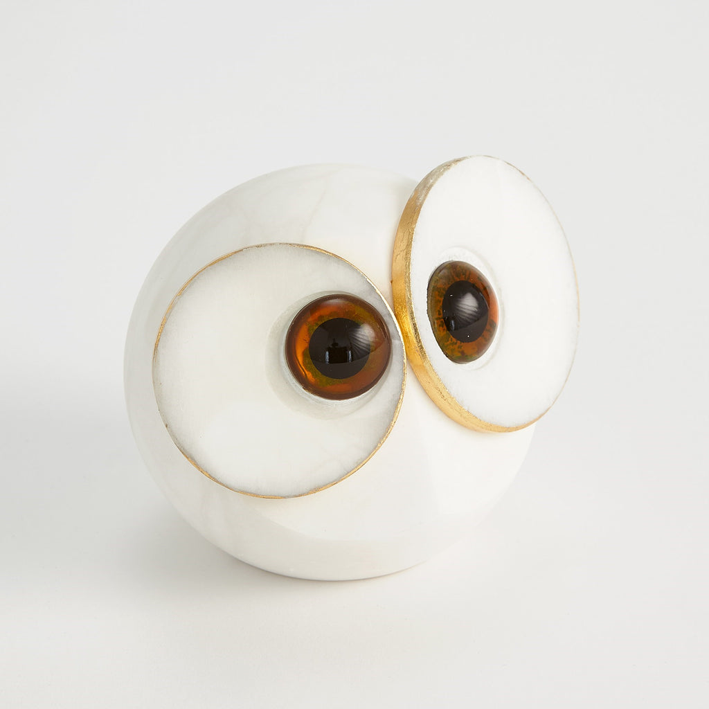 Alabaster Big Eyed Owl-Lg | Global Views - 3.31653
