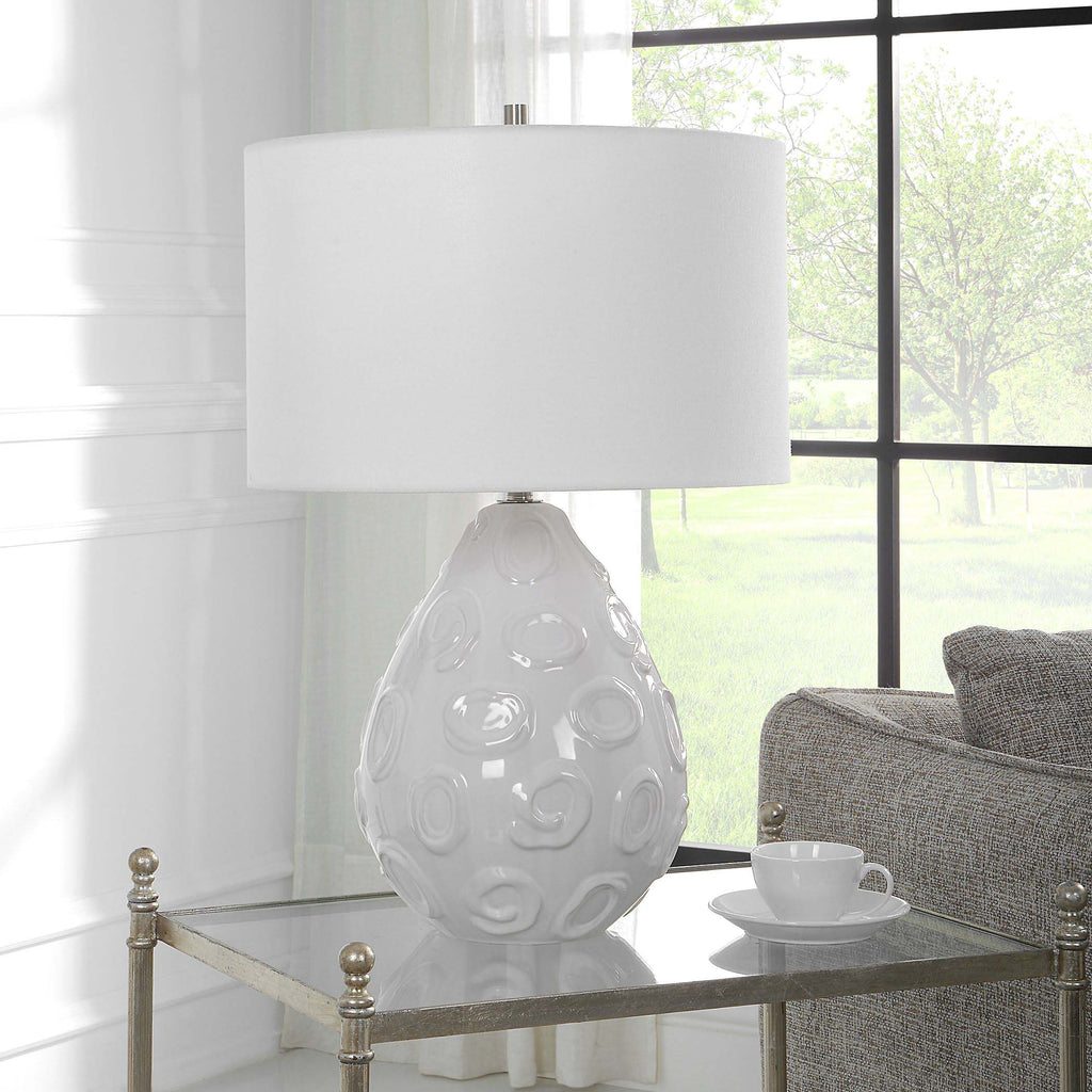 Uttermost Loop White Glaze Table Lamp