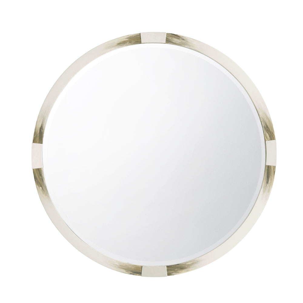 Cutting Edge Mirror (Round, Longhorn White) | Theodore Alexander - 3102-452