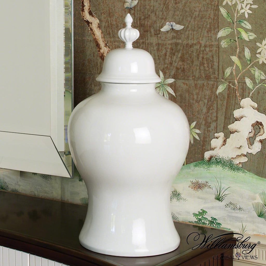 Beaufort Ginger Jar-White-Lg | Global Views - 4.80108