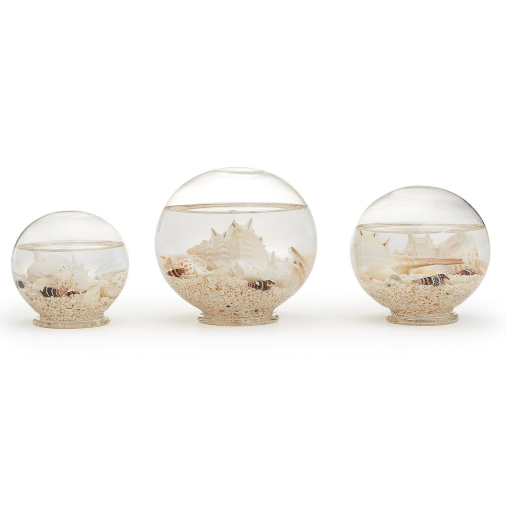 Two's Company Atlantis Decorative Filled Globes in Assorted Shells and Starfish  (includes 3 sizes)