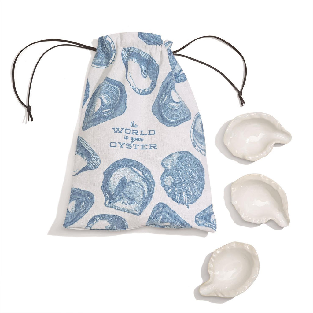 Two's Company The World is Your Oyster Oyster Bakers in Canvas Pouch (set of 12)