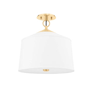 Hudson Valley Lighting 1 Light Semi Flush Mount - Brass