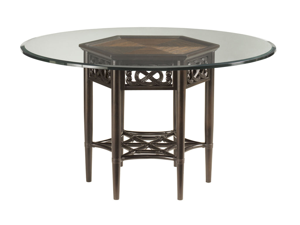 Sugar And Lace Dining Table With 60 Inch Glass Top | Tommy Bahama Home - 01-0539-875-60C