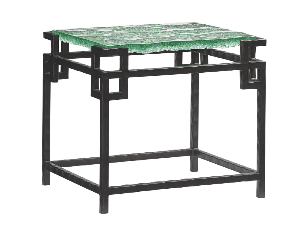 Hermes Reef Glass Top End Table | Tommy Bahama Home - 01-0556-953C