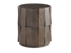 Everett Round Travertine End Table | Tommy Bahama Home - 562-951