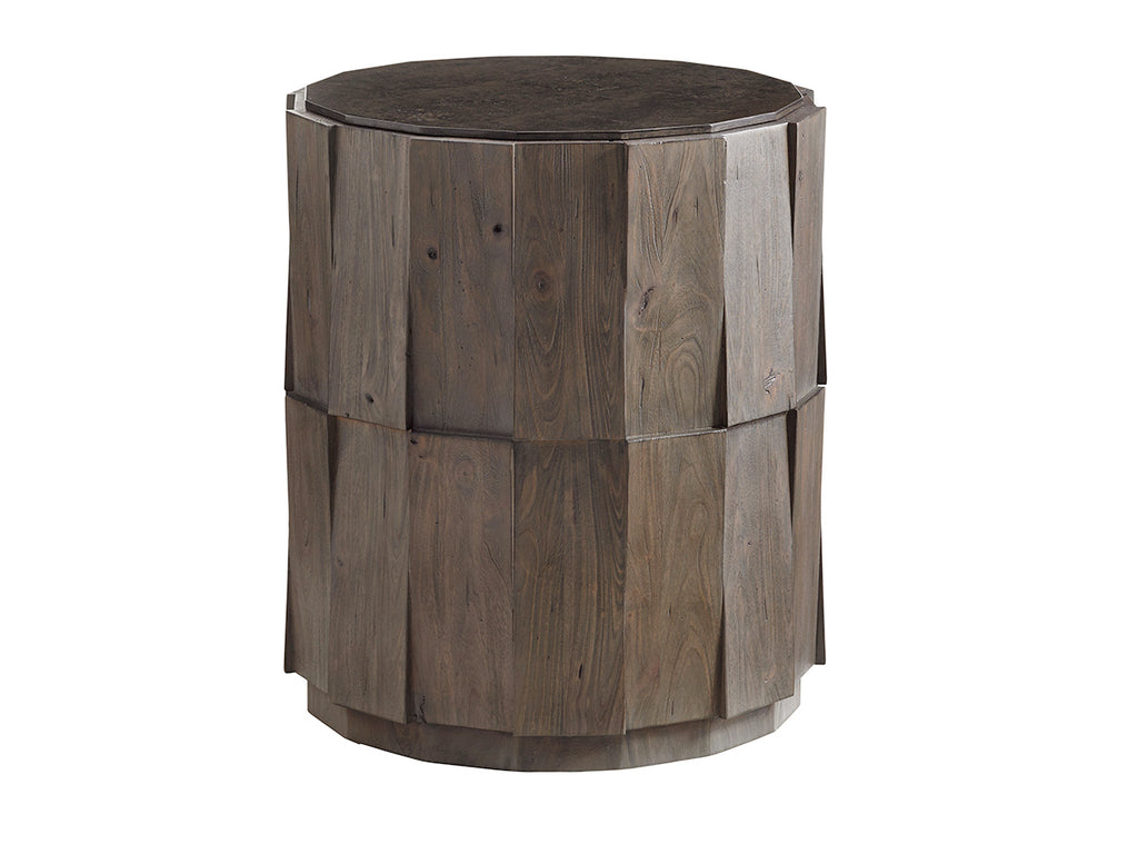 Everett Round Travertine End Table | Tommy Bahama Home - 01-0562-951