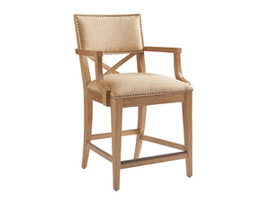 Sutherland Upholstered Counter Stool | Tommy Bahama Home - 566-895-01