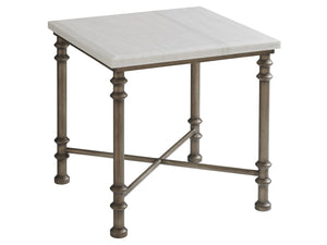 Flagler Square Marble Top End Table | Tommy Bahama Home - 570-953
