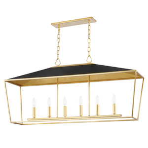 Hudson Valley Lighting 6 Light Island Light - Gold Leaf/Black