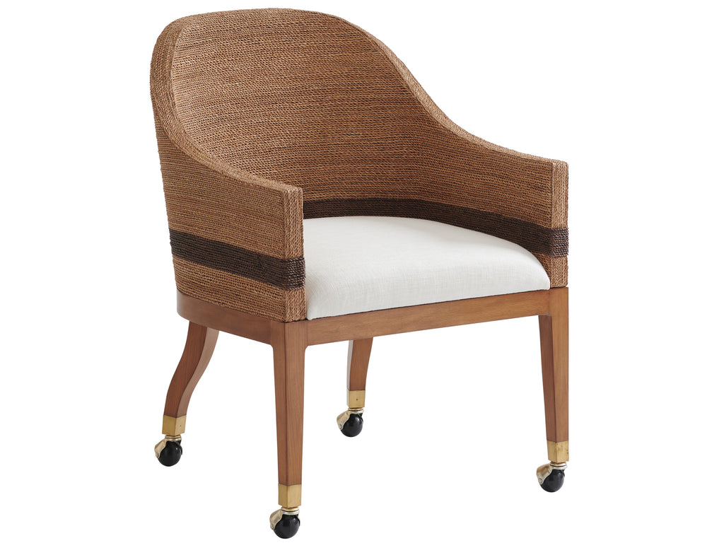 Dorian Woven Arm Chair With Casters | Tommy Bahama Home - 01-0575-887-01