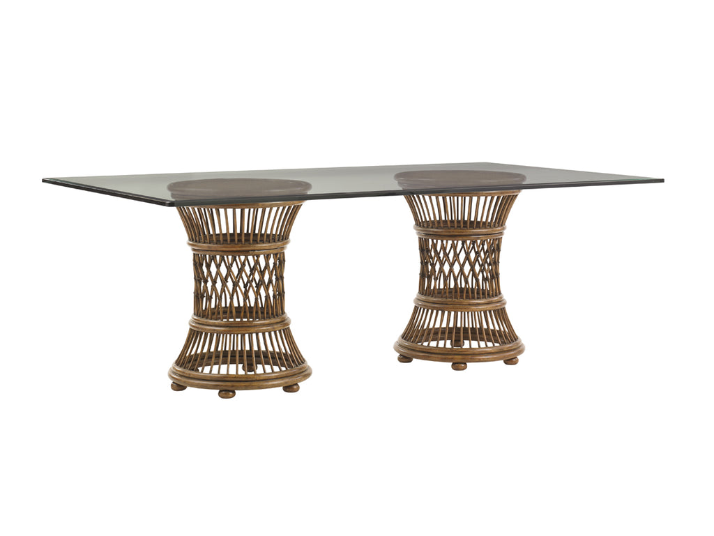 Aruba Dining Table With 84 X 48 Inch Glass Top | Tommy Bahama Home - 01-0593-870-84C