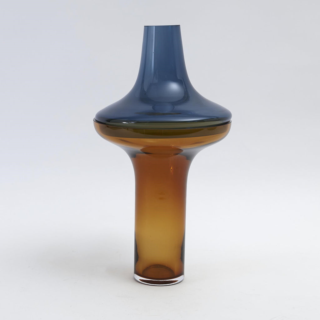 Tall Cobalt Over Amber Vase-Sm | Global Views - 6.60287