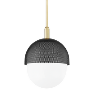 Hudson Valley Lighting 1 Light Medium Pendant - Aged Brass/Black