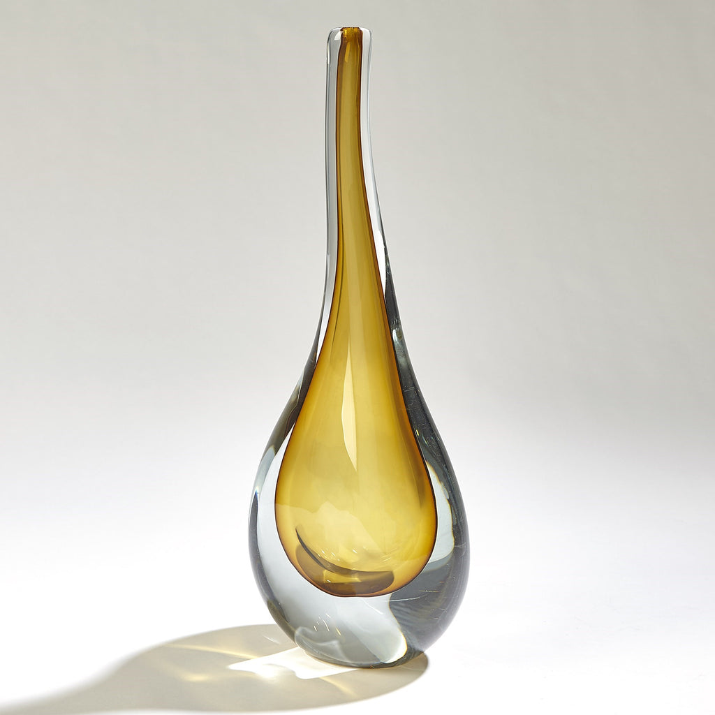 Stretched Neck Vase-Amber-Lg | Global Views - 7.80625