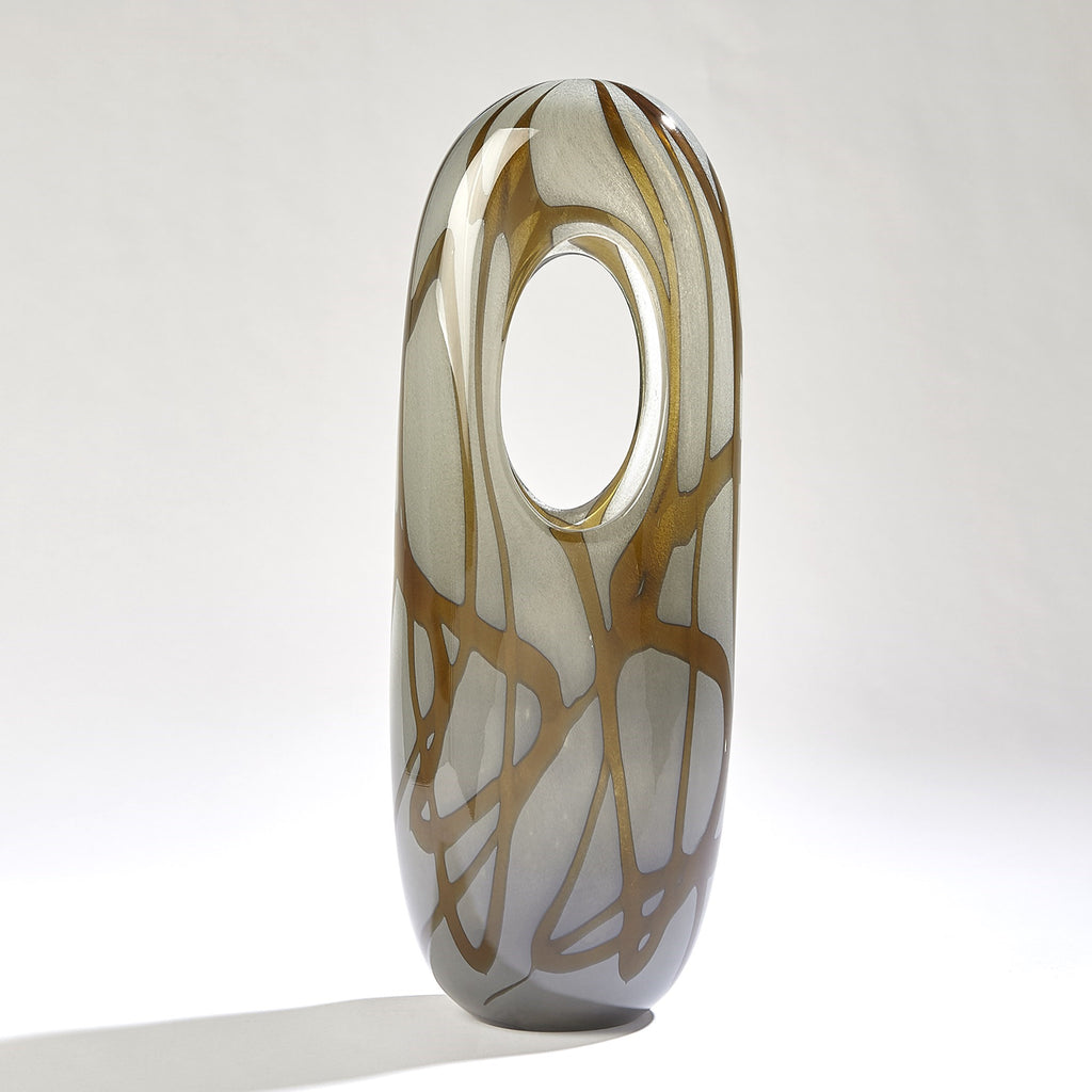 Swirl Vase-Amber/Grey-Lg | Global Views - 7.80629