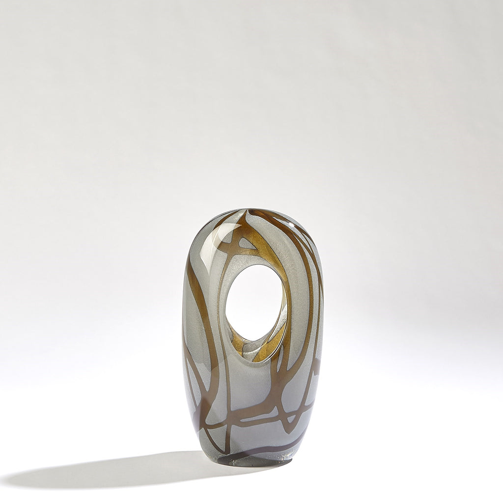 Swirl Vase-Amber/Grey-Sm | Global Views - 7.80631