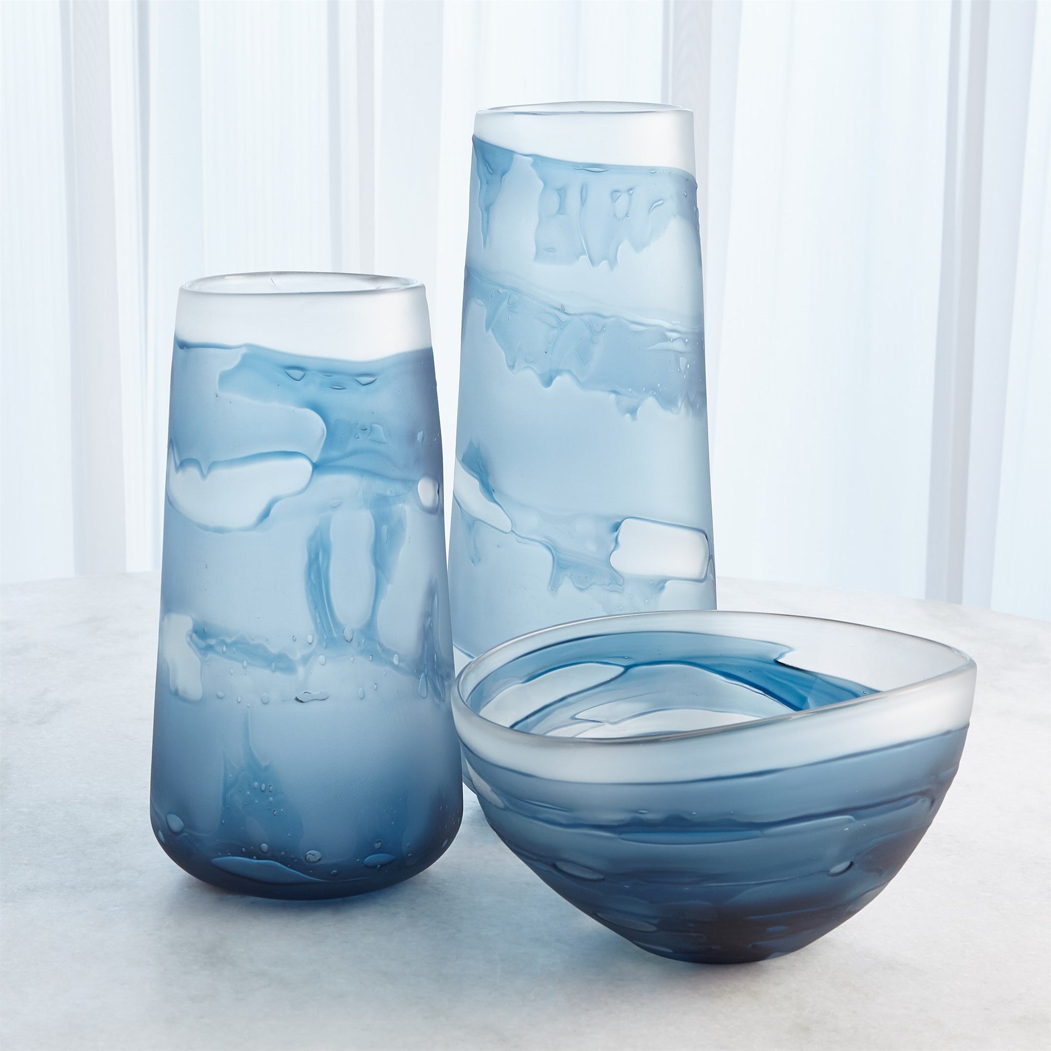 Glacier Vase-Blue-Lg | Global Views - 7.80636 Glacier Vase-Blue-Lg | Global Views - 7.80636