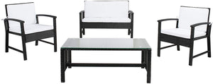 Safavieh Krissy Living Set - Black/White Cushion