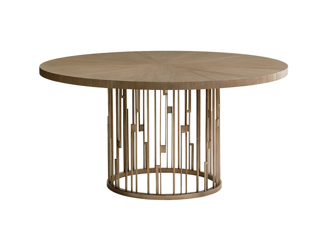 Rendezvous Round Metal Dining Table With Wooden Top | Lexington - 01-0725-875C