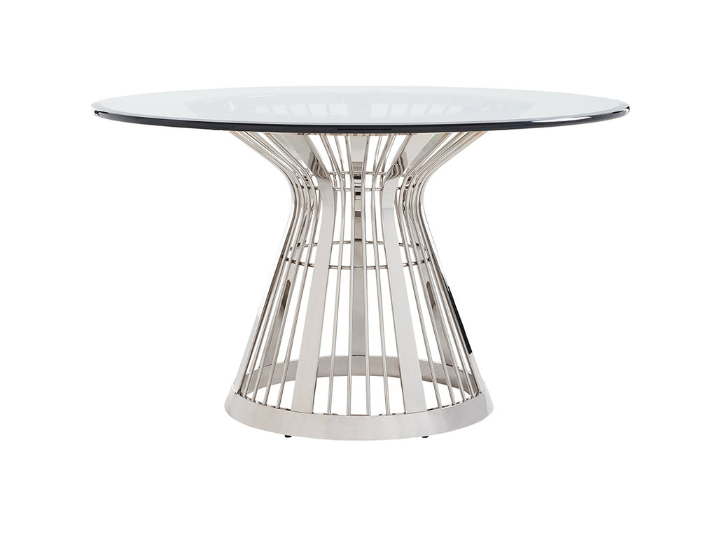 Riviera Stainless Dining Table With 54 Inch Glass Top | Lexington - 01-0732-875-54C