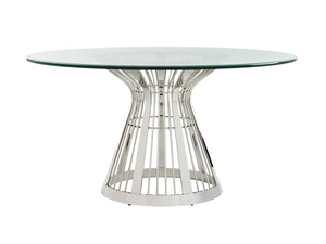 Riviera Stainless Dining Table With 60 Inch Glass Top | Lexington Furniture - 732-875-60C