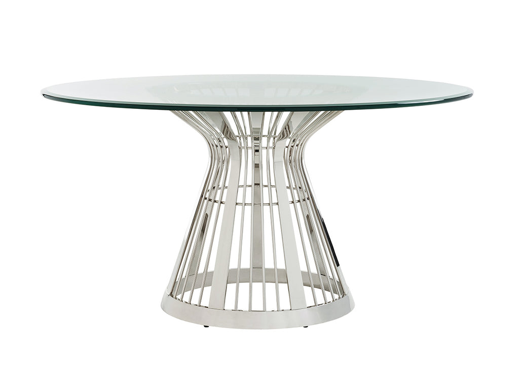 Riviera Stainless Dining Table With 60 Inch Glass Top | Lexington - 01-0732-875-60C