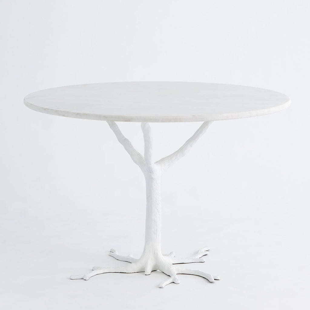 White Faux Bois Dining Table | Global Views - 8.81266