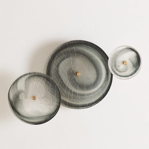 S/3 Crosshatched Wall Discs-Grey Swirl | Global Views - 8.82599