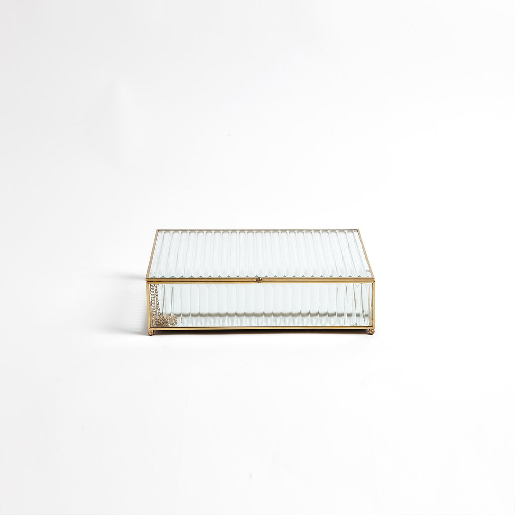 Reeded Glass Box-Clear-Lg | Global Views - 8.82660