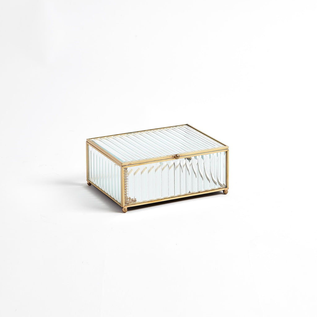 Reeded Glass Box-Clear-Sm | Global Views - 8.82661