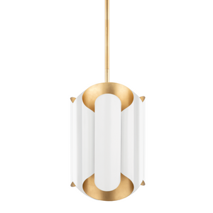 Hudson Valley Lighting 6 Light Pendant - Gold Leaf/White