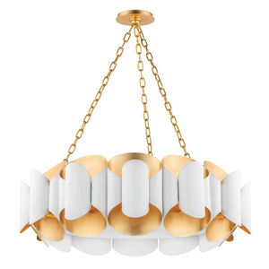 Hudson Valley Lighting 12 Light Chandelier - Gold Leaf/White