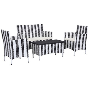 Safavieh Figueroa 4 Pc Outdoor Set - Black/White