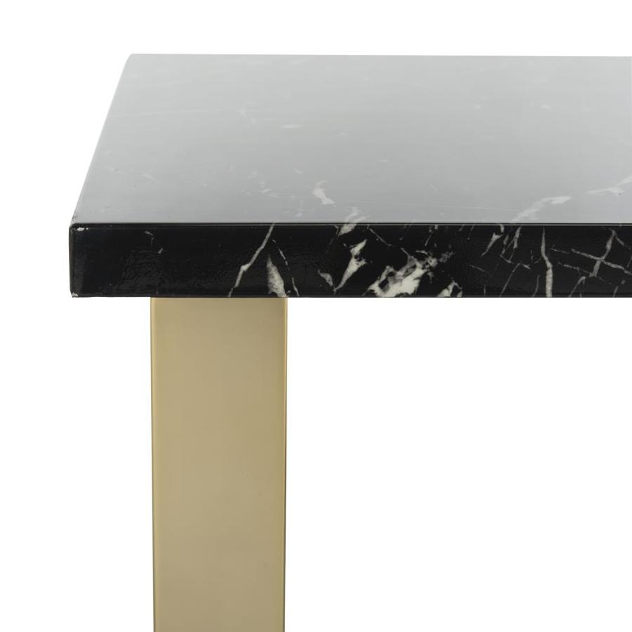 Safavieh Carmen Square Coffee Table - Black Marble Veneer/Brass Leg