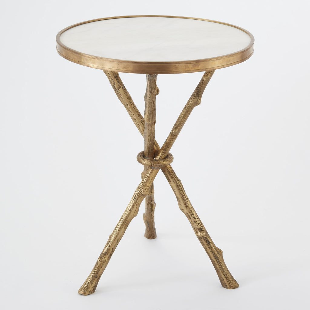 Twig Table-Brass/White Marble | Global Views - 8976