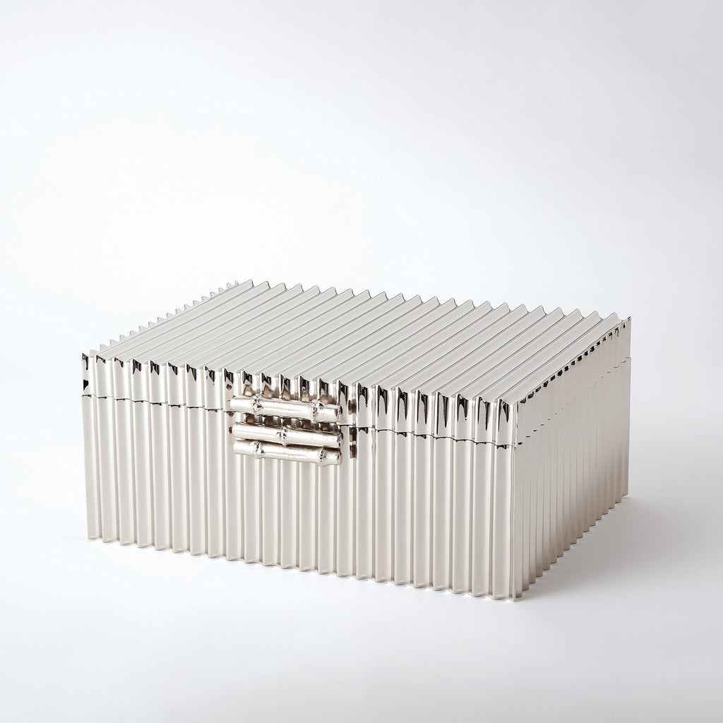Corrugated Bamboo Box-Nickel-Lg | Global Views - 9.92036