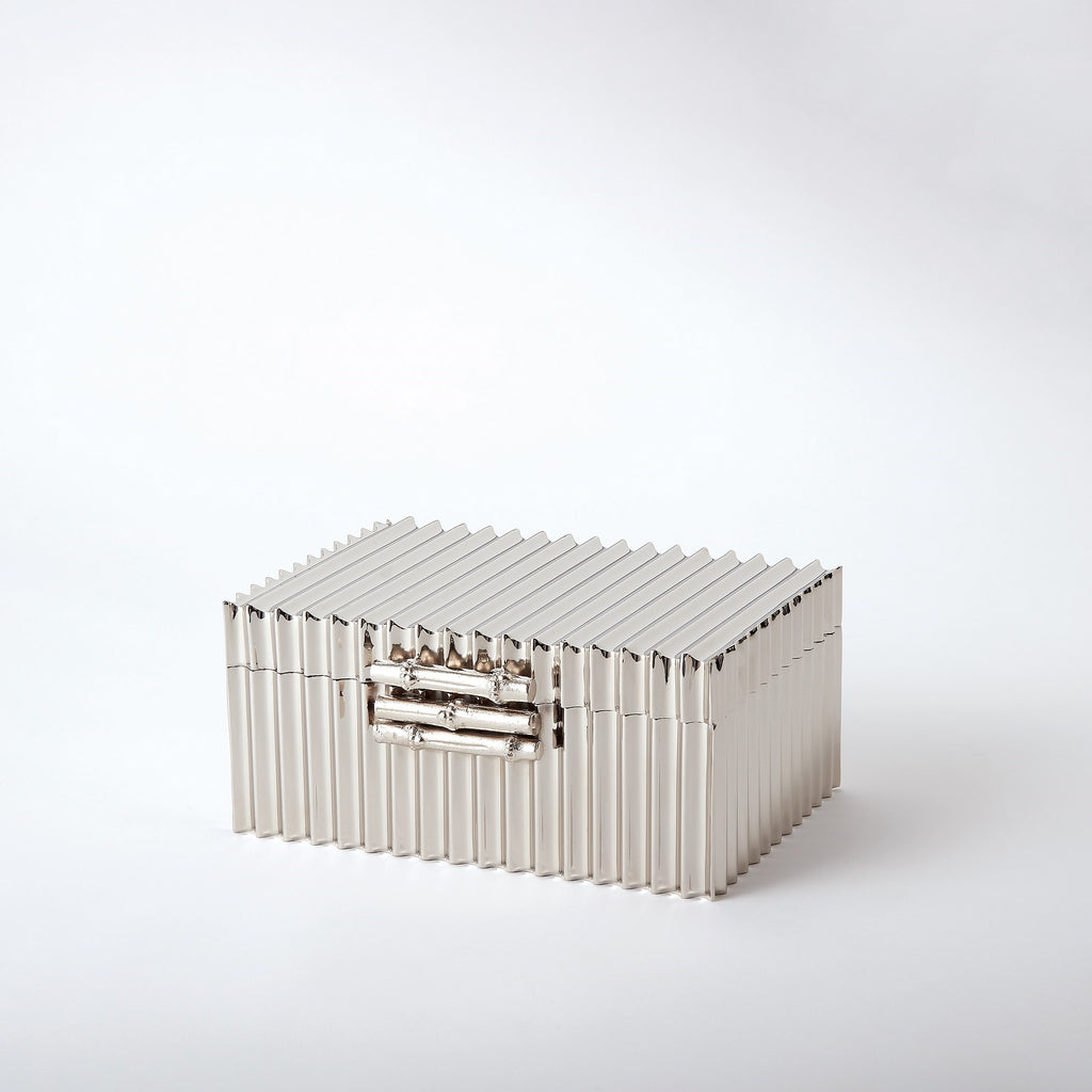 Corrugated Bamboo Box-Nickel-Sm | Global Views - 9.92037