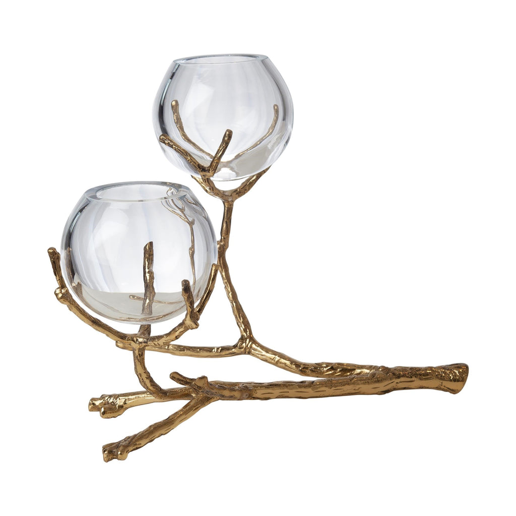Twig 2 Vase Holder-Brass | Global Views - 9.92655