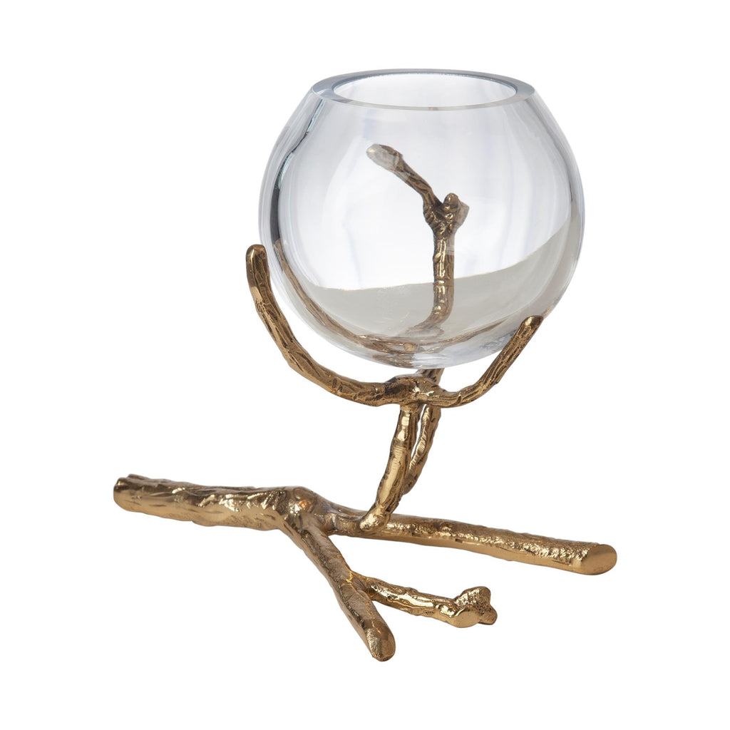 Twig Vase Holder-Brass | Global Views - 9.92656