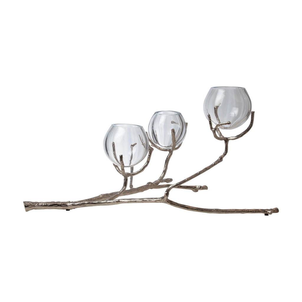 Twig 3 Vase Holder-Nickel | Global Views - 9.92657