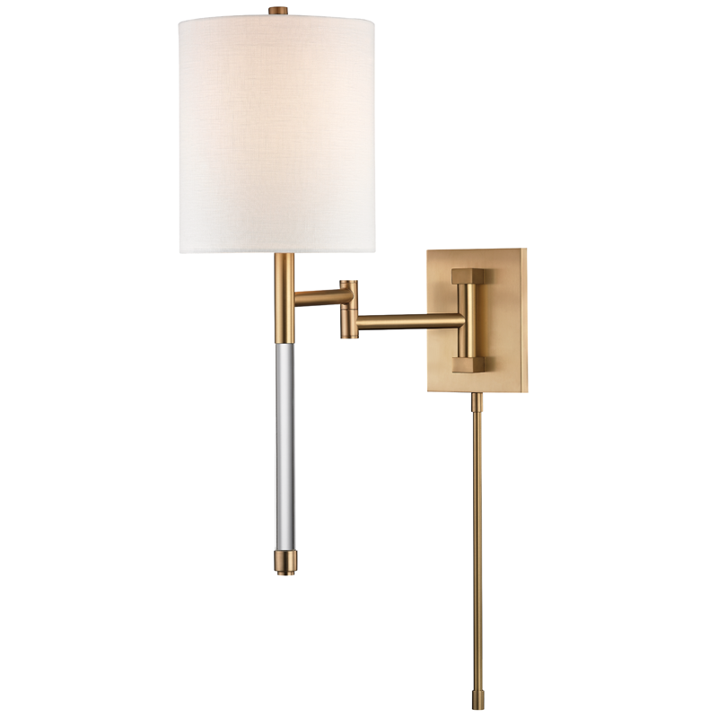 Hudson Valley Lighting 1 Light Wall Sconce With Plug - Aged Brass