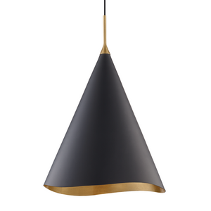 Hudson Valley Lighting 1 Light Large Pendant - Gold Leaf/Black Combo