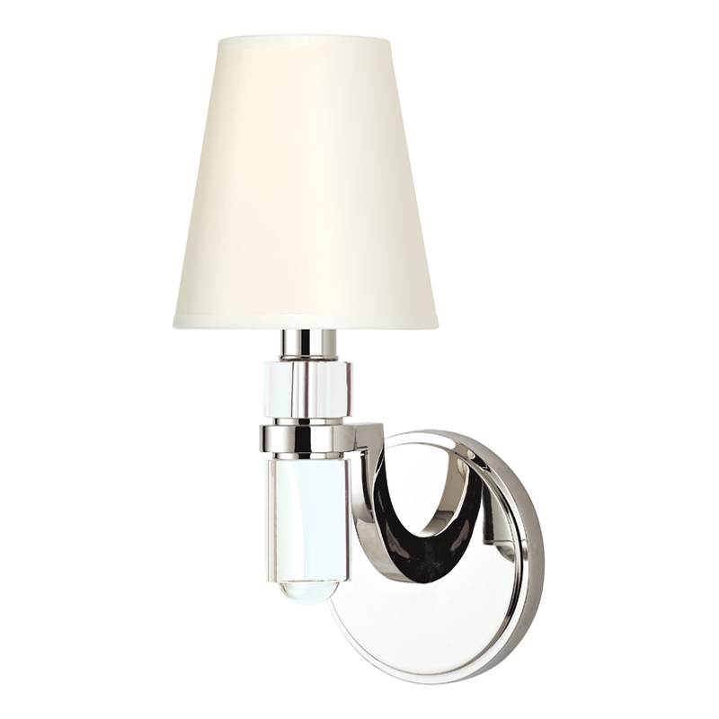 Hudson Valley Lighting 1 Light Wall Sconce W/White Shade - Polished Nickel