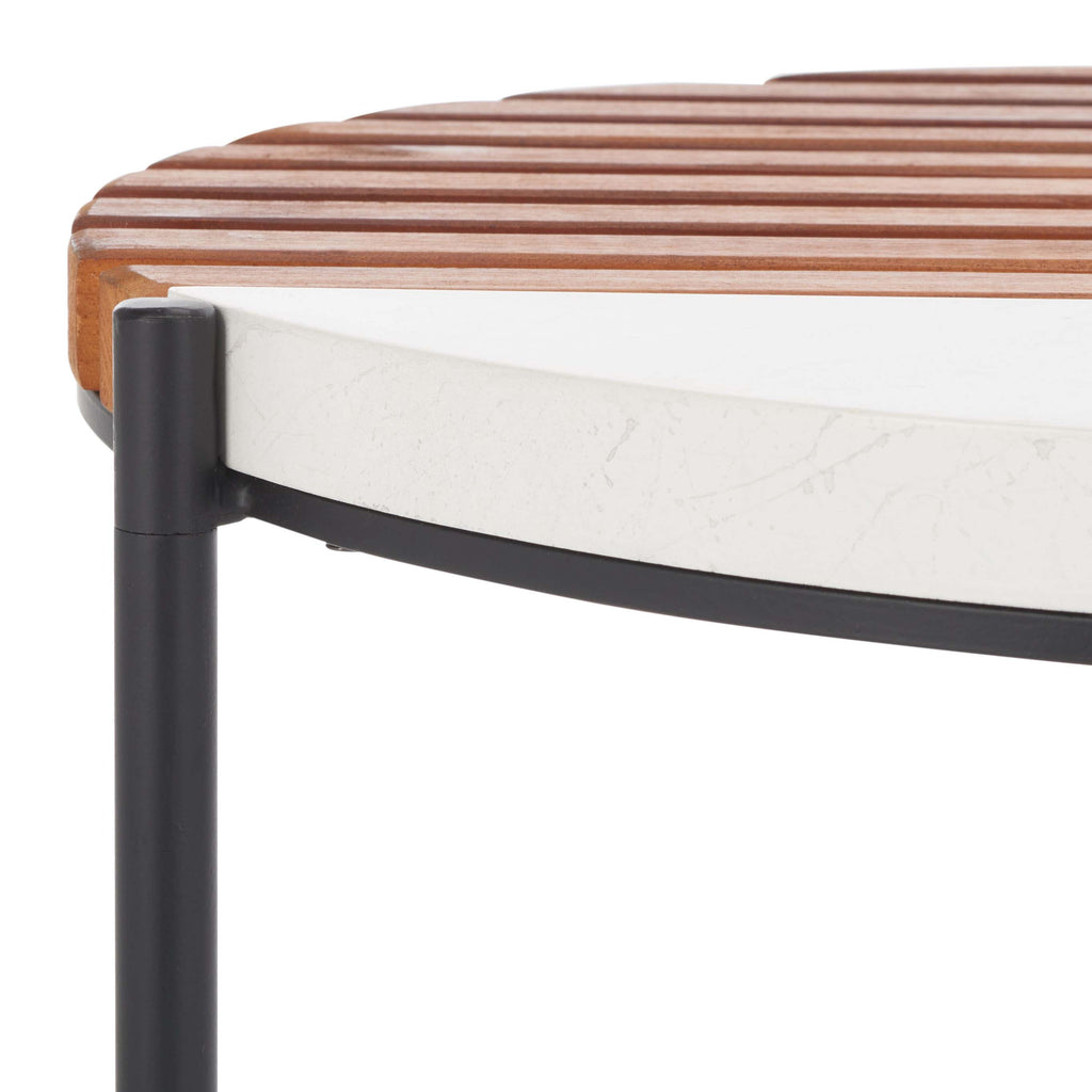 Safavieh Dallas End Table  - Brown / White Faux Marble